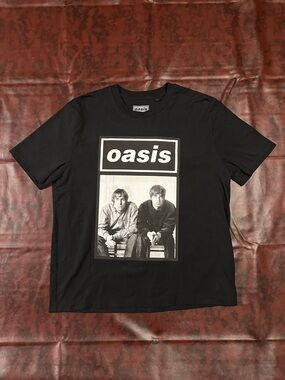 Oasis Live '25 World Tour T Shirt Black Short Sleeve Cotton Size L